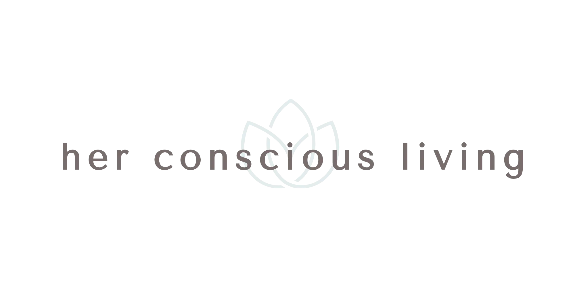 Her Conscious Living Logo with an abstract, mobius style lotus flower